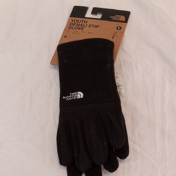 NWT The North Face Youth Denali Etip Gloves - Black/ Large Wram,  Winter - Picture 1 of 5